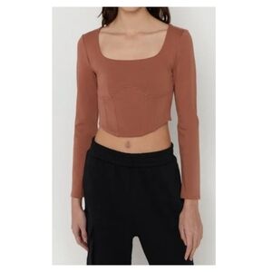 Oak + Fort Oak Refined Corset Bustier Top